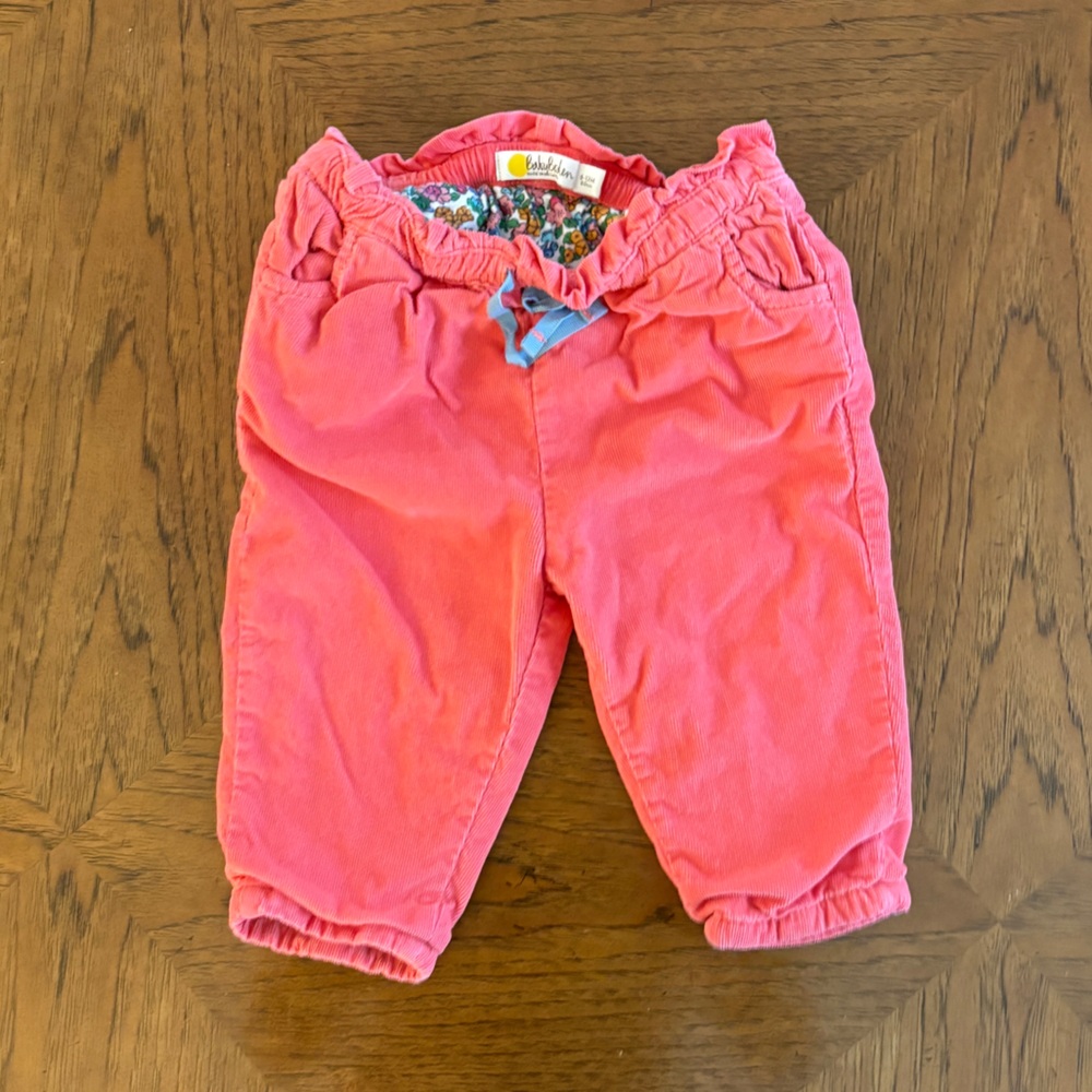 Baby Boden Coral Corduroy Pants